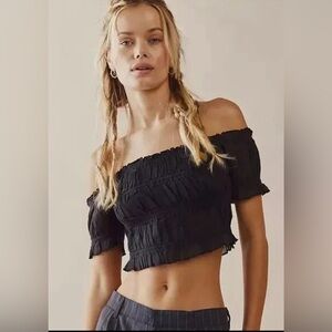 NWT Free People Smocked Crop Top